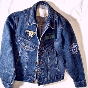 Boys Jean Jacket Tomorrows Generation with sewn on patches size medium